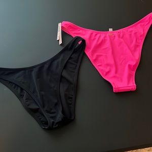 Two high cut bathing suit bottoms